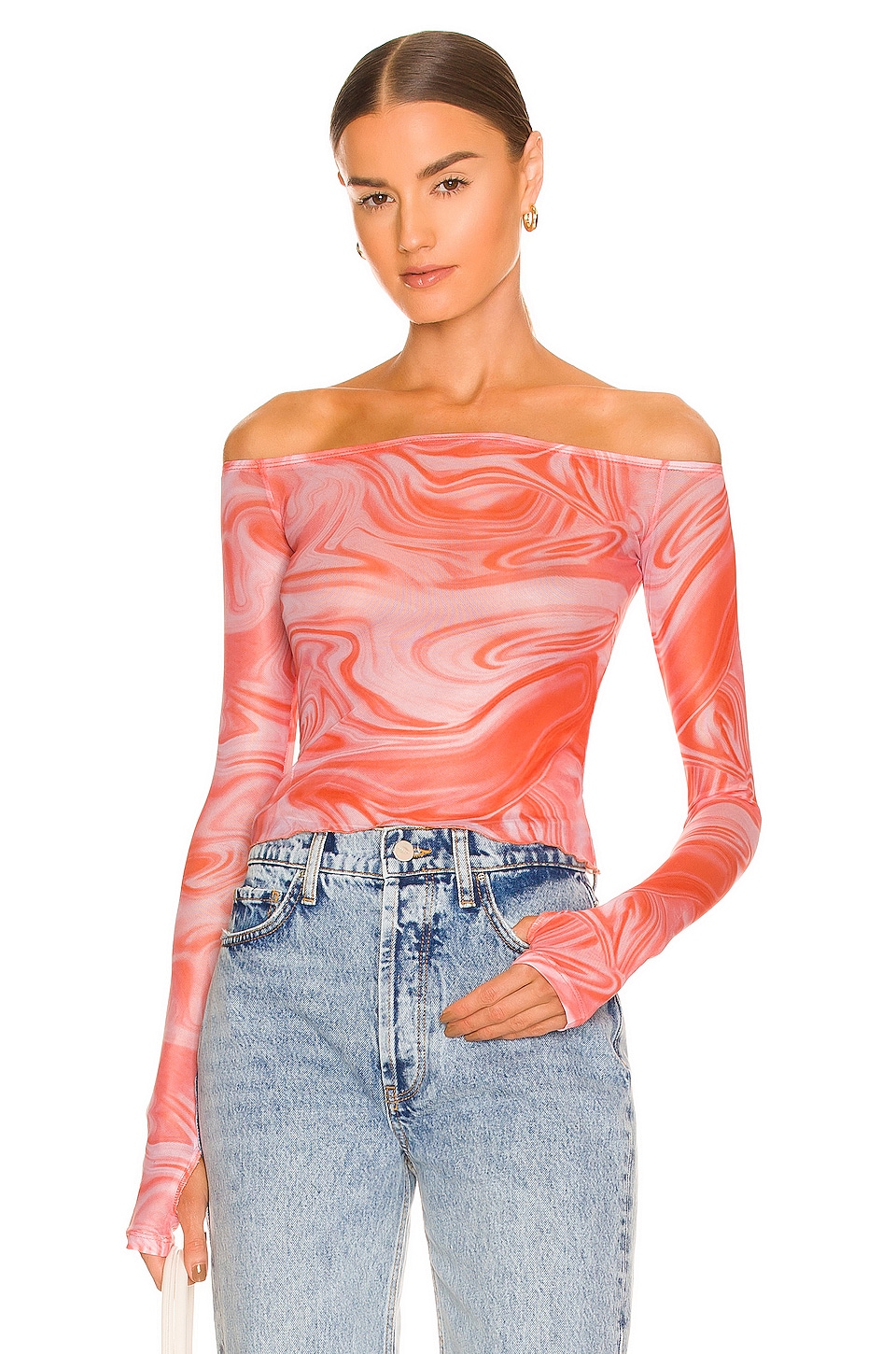 superdown Emmie Off Shoulder Top in Orange