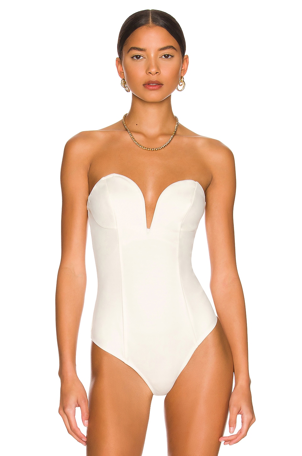 superdown Gianna Sweetheart Bodysuit in White