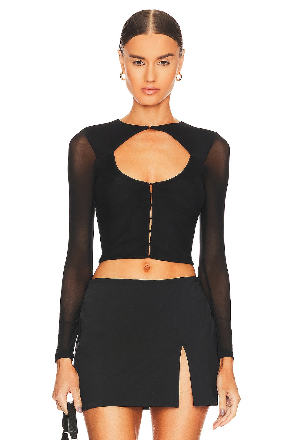 ASYOU corset hook and eye top in black