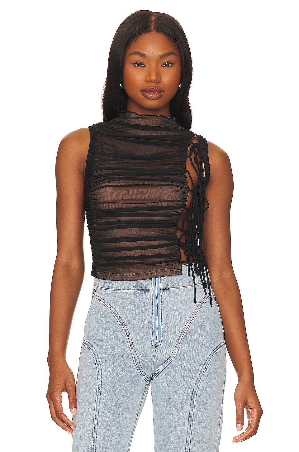 view 1 of 5 Gabbie Ruched Top in Black