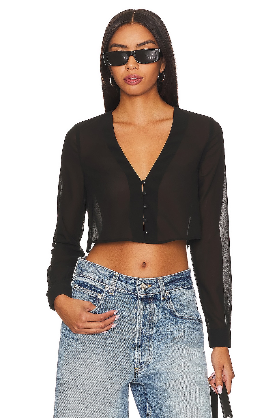 view 1 of 4 Belinda Button Up Top in Black