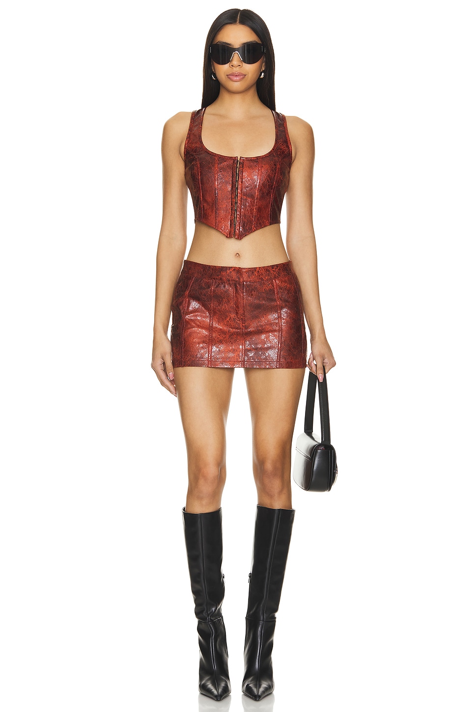 Juno Faux Leather Top - Thumbnail 4
