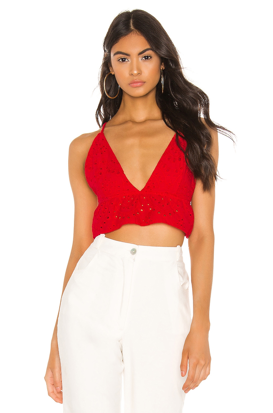 superdown Kylie Babydoll Top in Red 