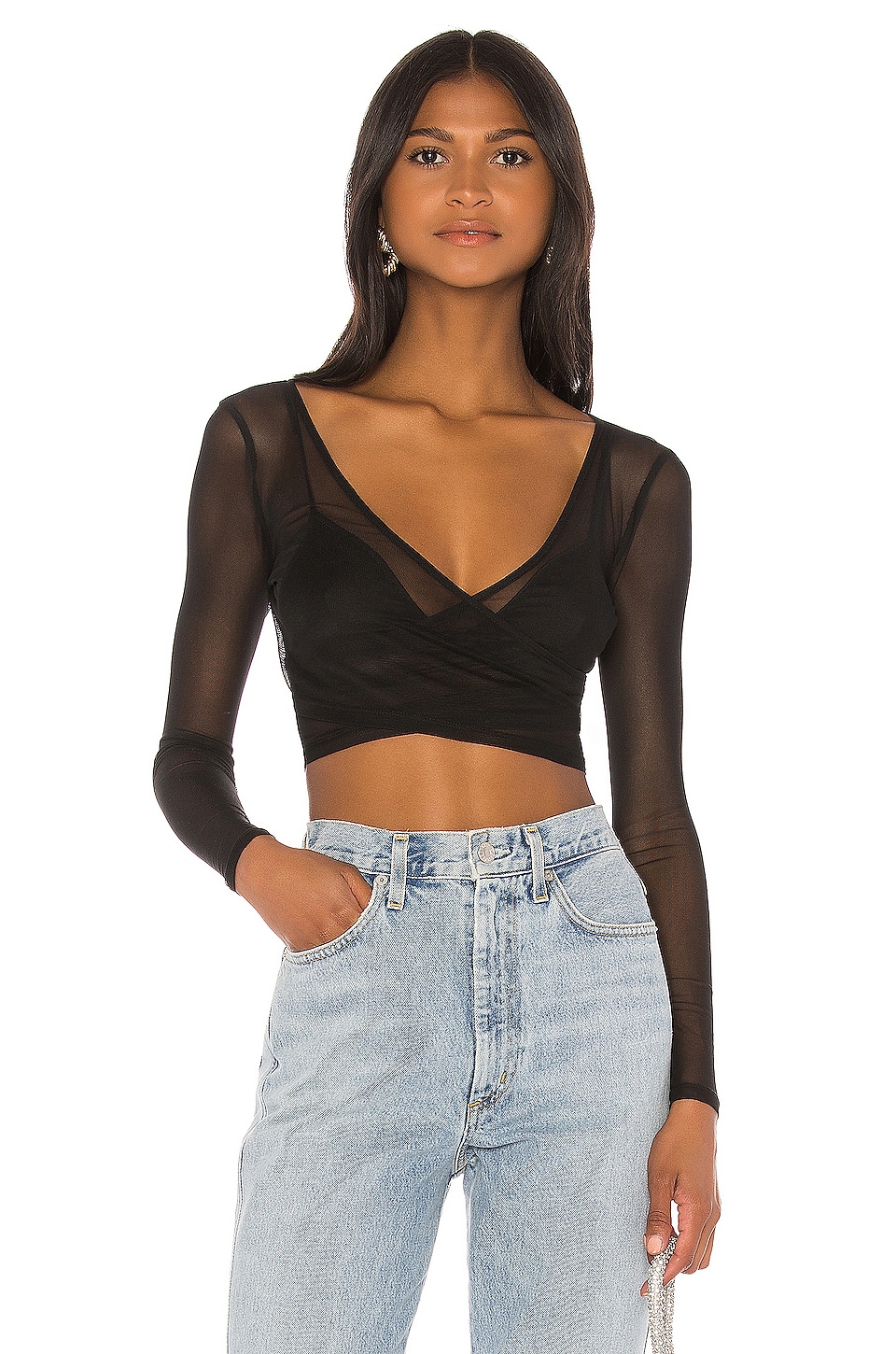 black mesh crop top