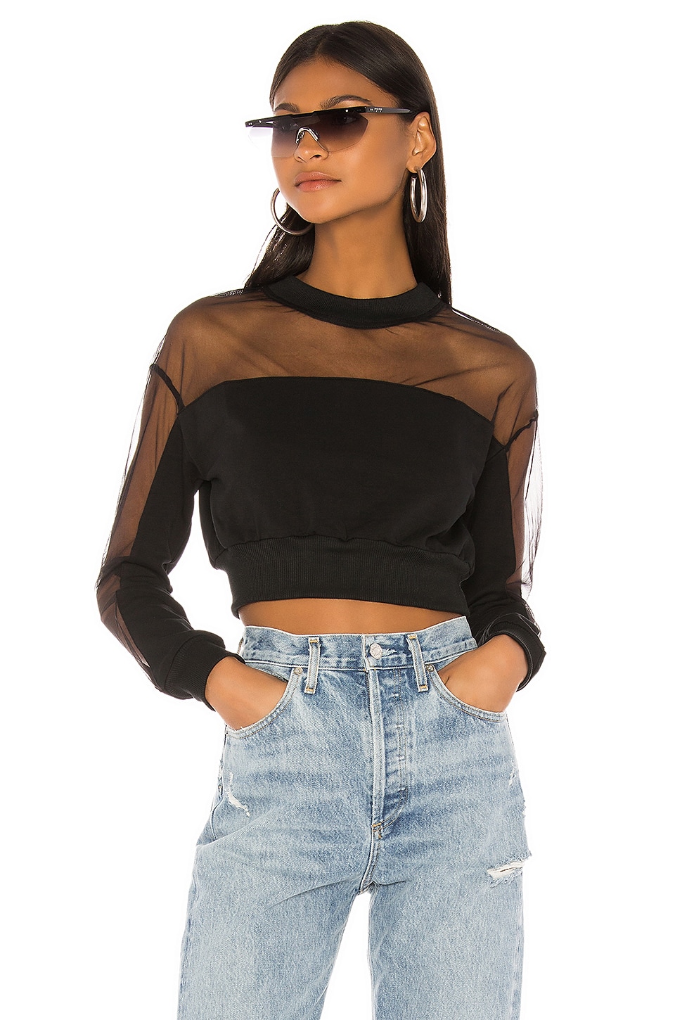 view 1 of 4 Lizbeth Mesh Sweatshirt in Black