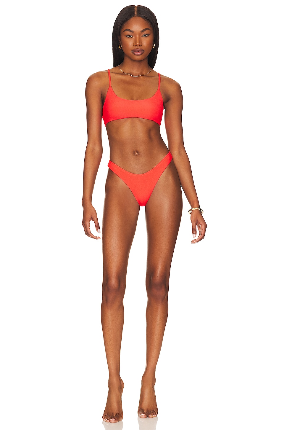 superdown Mia Ribbed Bikini Top in Coral | REVOLVE