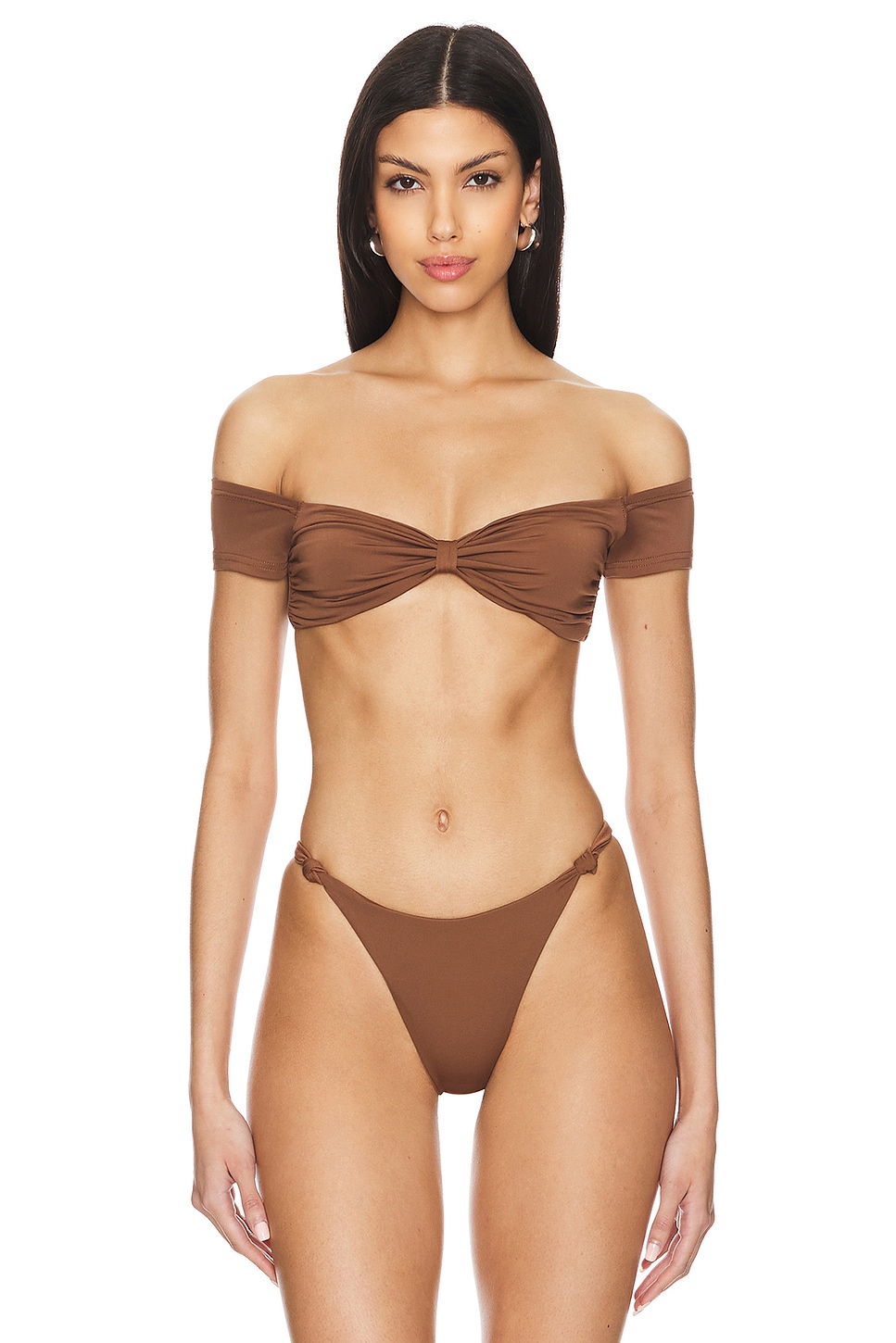 view 1 of 4 Aubrey Bikini Top in Chocolate Brown