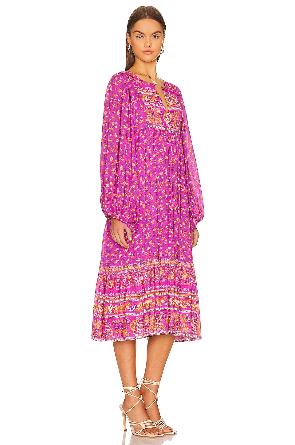 SPELL Madame Peacock Boho Dress in Boysenberry