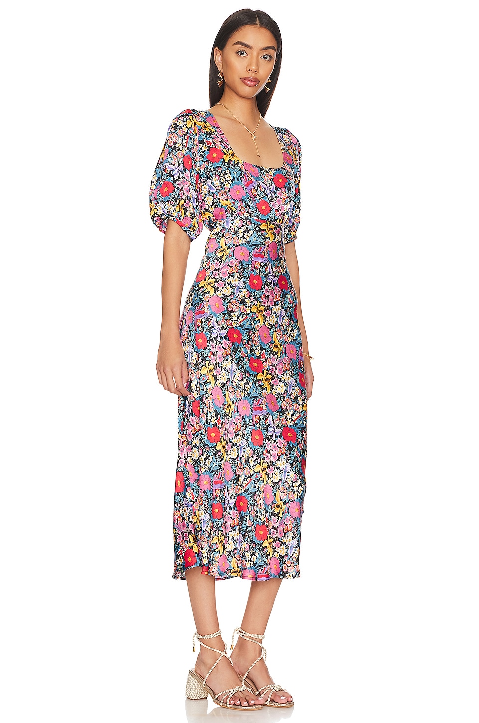 SPELL Last Drinks Bias Midi Dress in Evening Floral