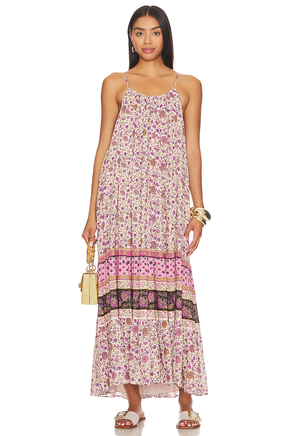 L'AGENCE Hartley Trapeze Dress in Multi Paisley Scarf