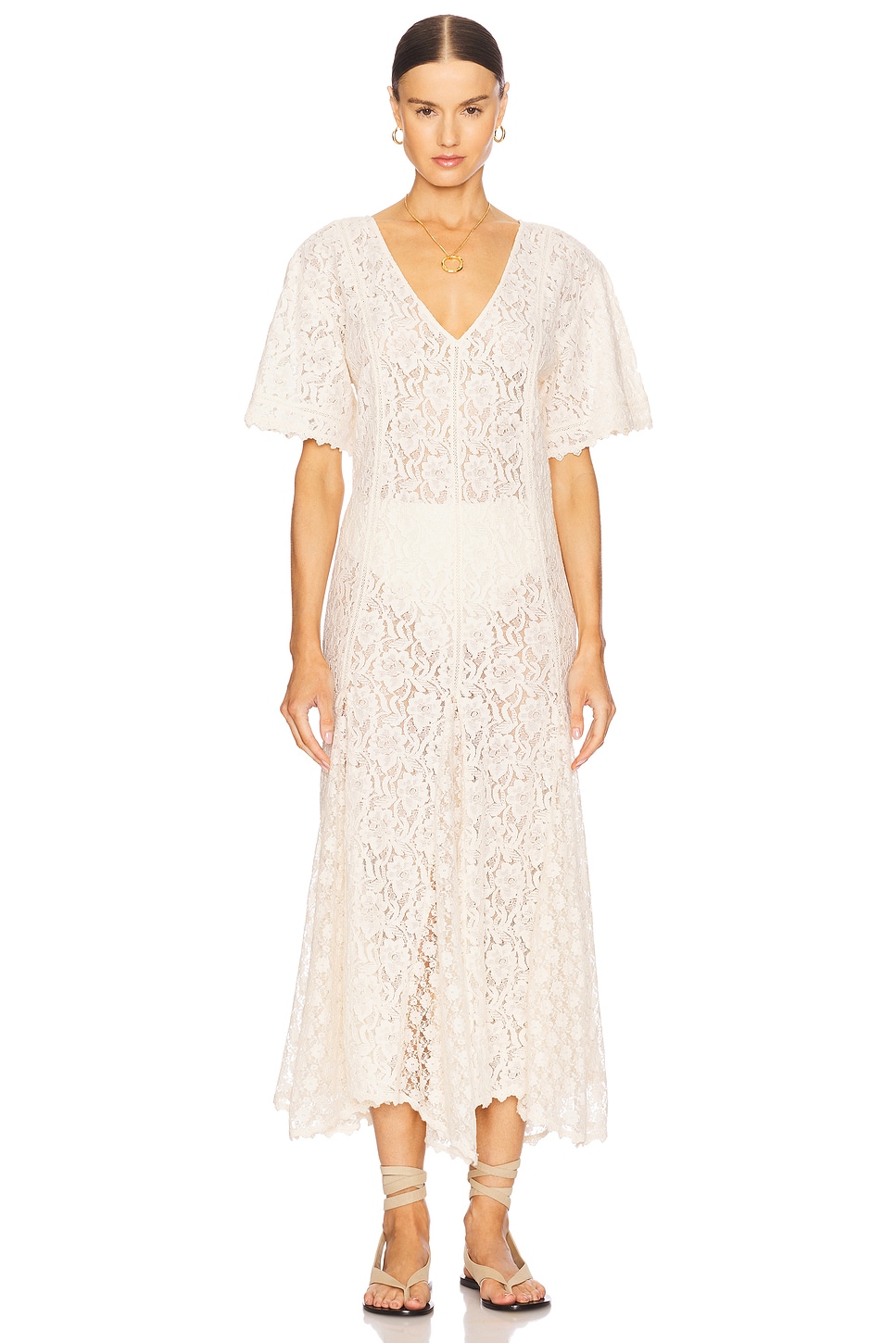 knee length dresses for ladies Janica Corded Lace Handkerchief Dress – Elizabeth Anthony