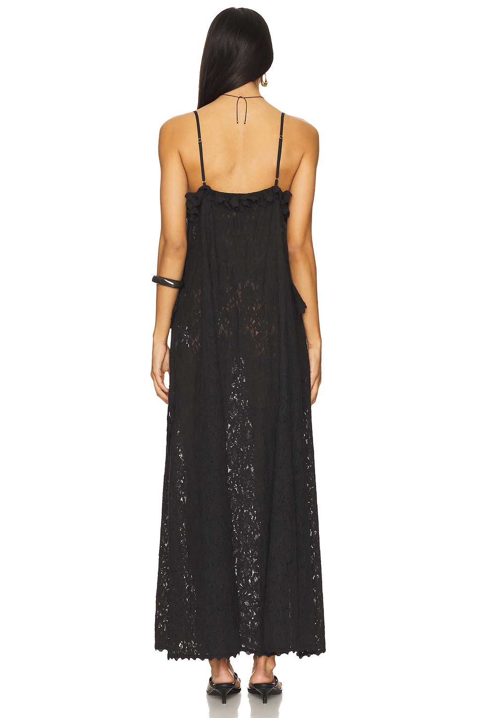 最高にエレガント【SPELL】Lux Lisbon レースドレス/送料無料 SPELL Lux Lisbon Lace Strappy Maxi Dress in Onyx | REVOLVE