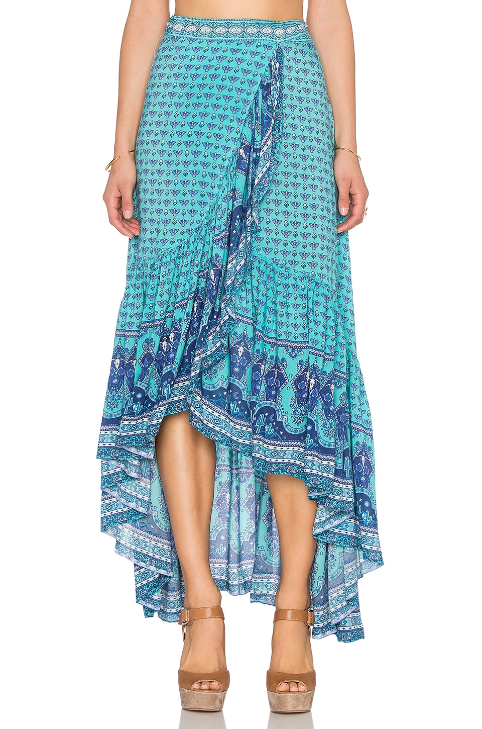 Spell & The Gypsy Collective Sunset Road Wrap Skirt in Aqua | REVOLVE