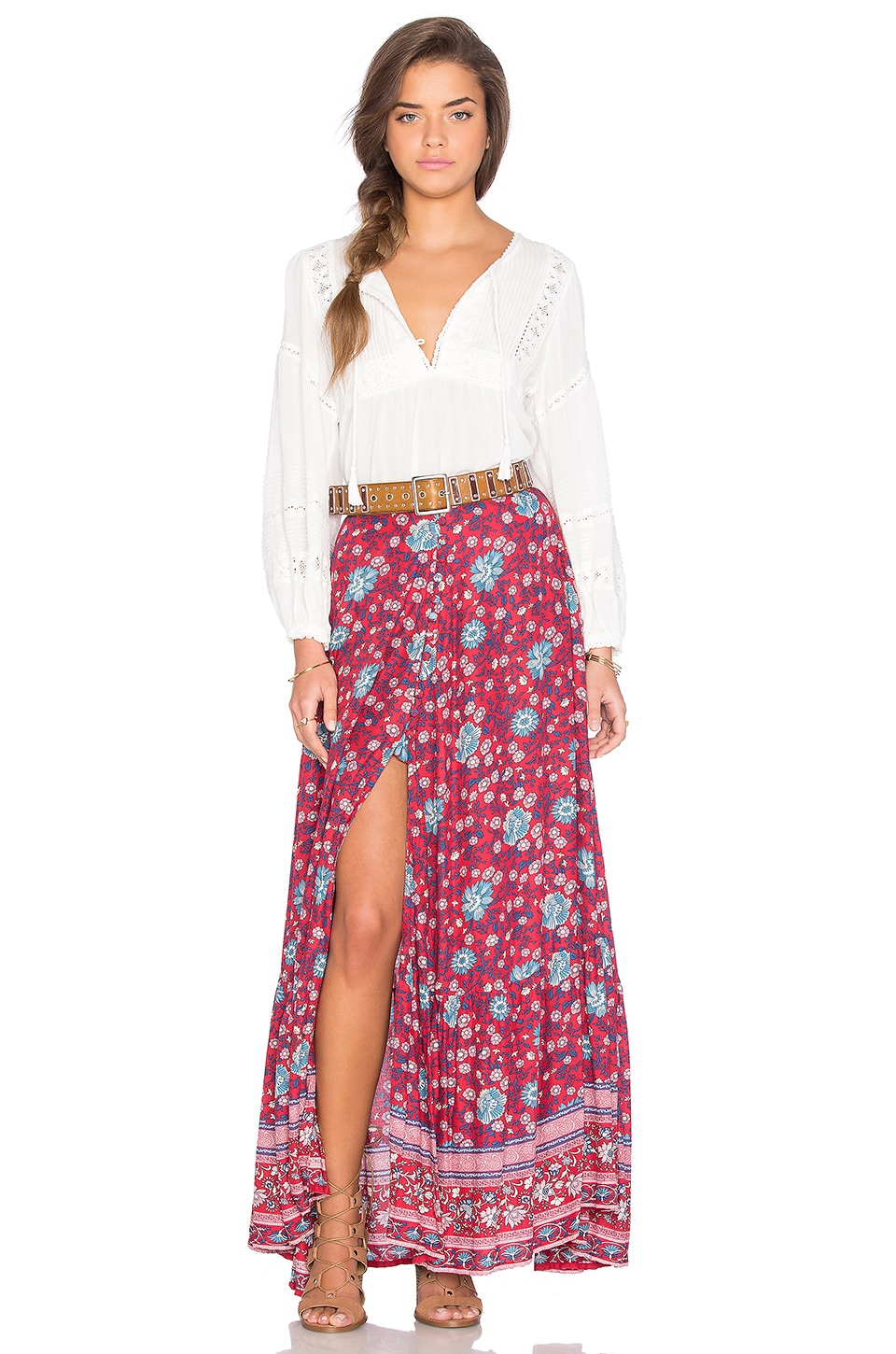 Spell & The Gypsy Collective Folk Town Button Down Skirt in Wine REVOLVE