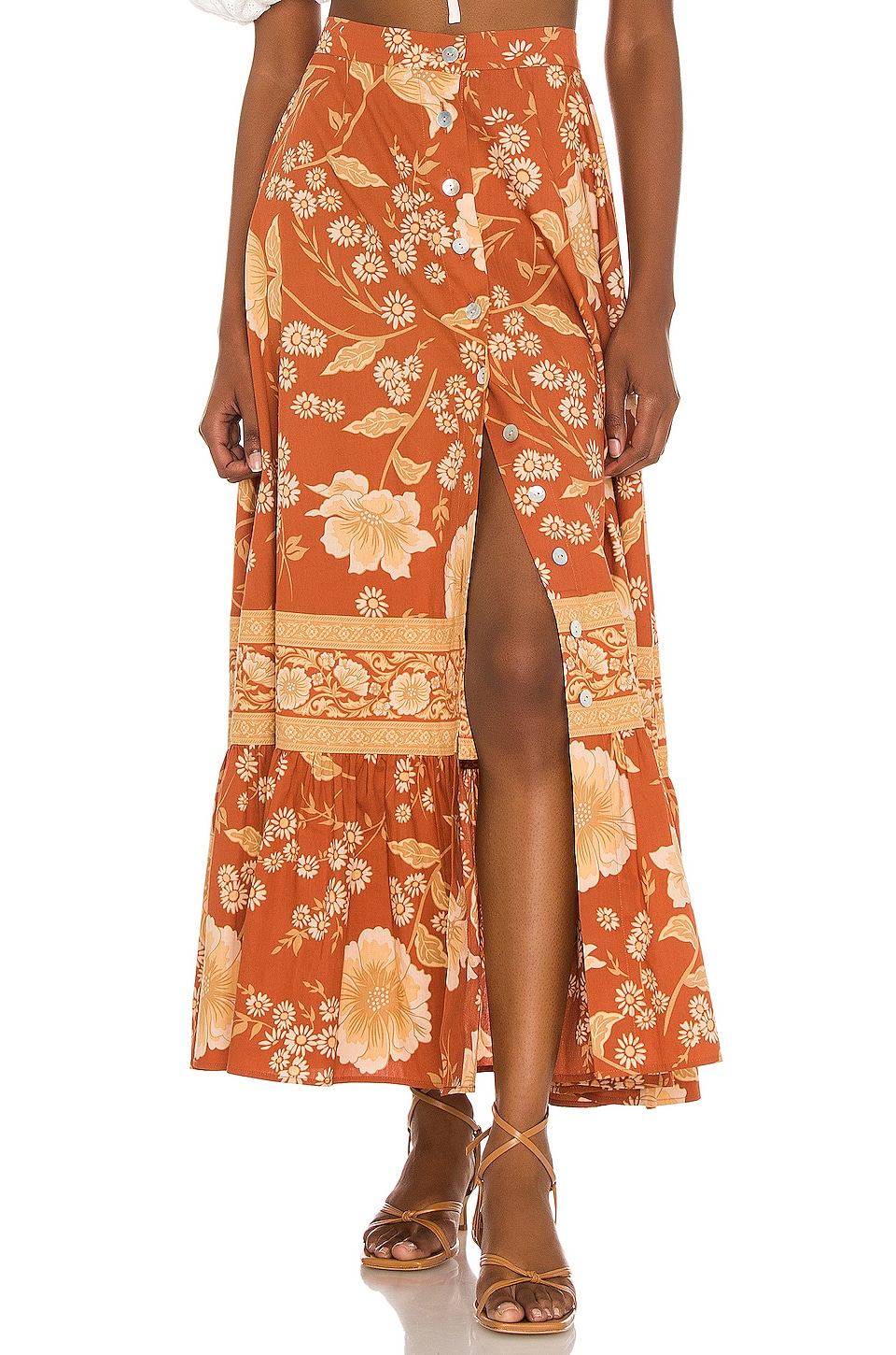 SPELL Sloan Maxi Skirt in Ochre | REVOLVE