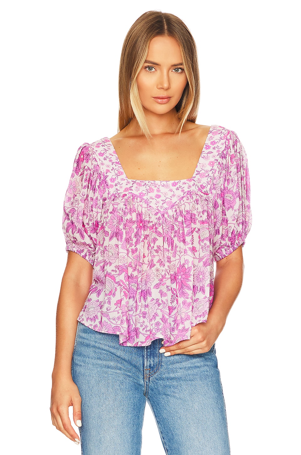 SPELL Mossy Short Sleeve Blouse in Lilac | REVOLVE