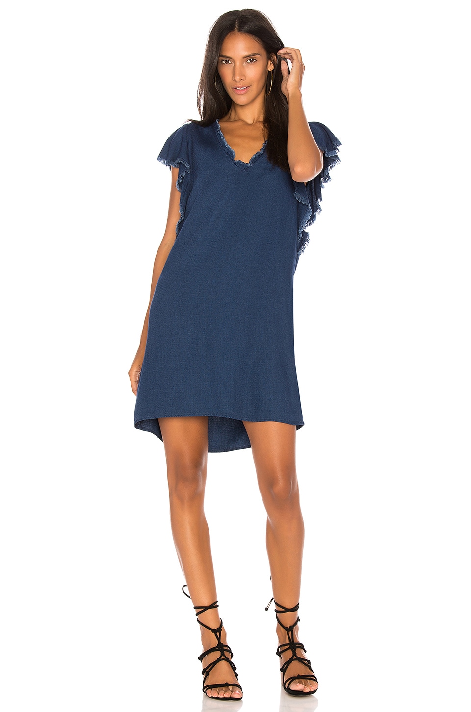 Splendid Ruffle Tank Dress in Dark Wash