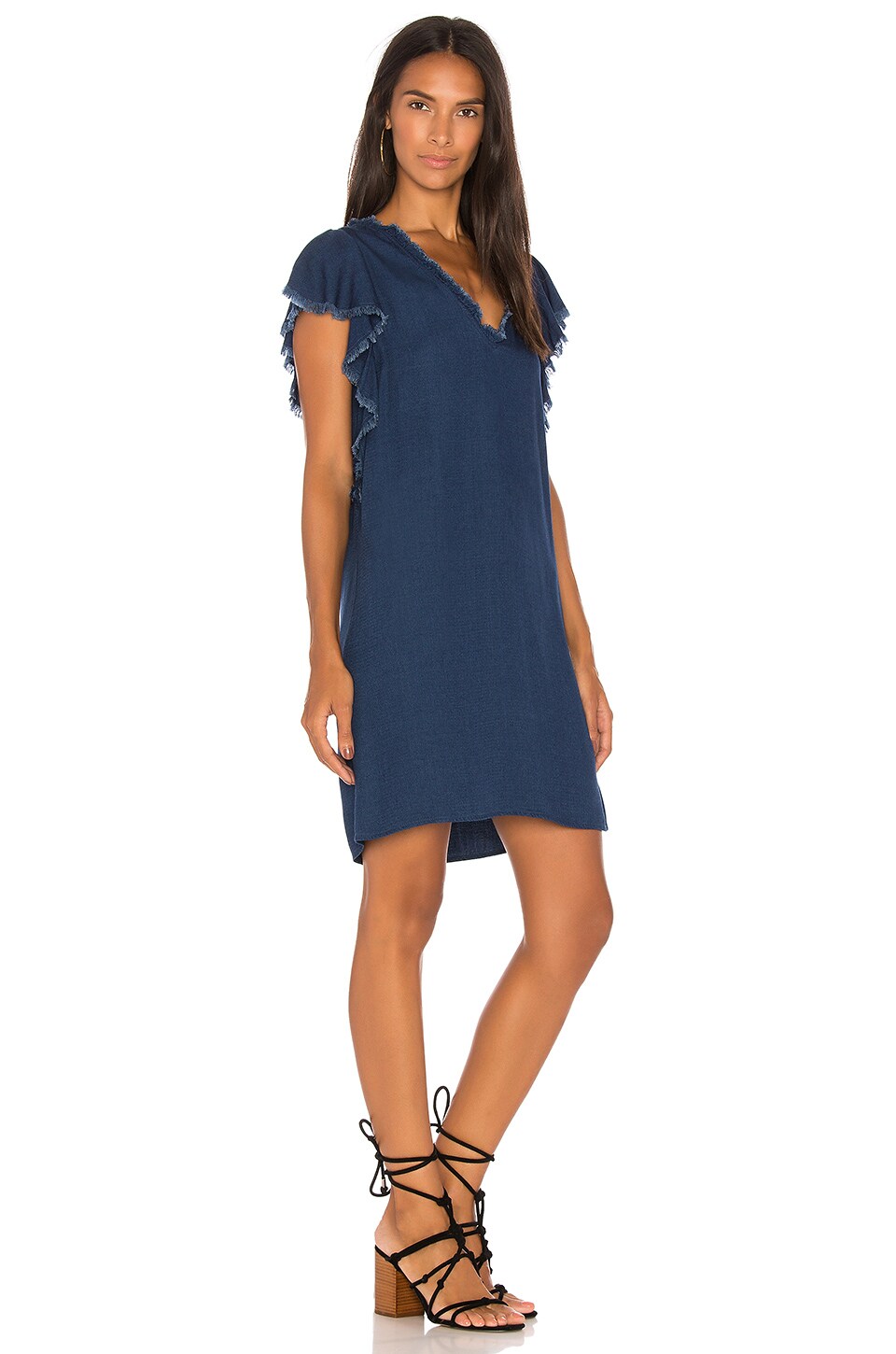 Splendid Ruffle Tank Dress in Dark Wash