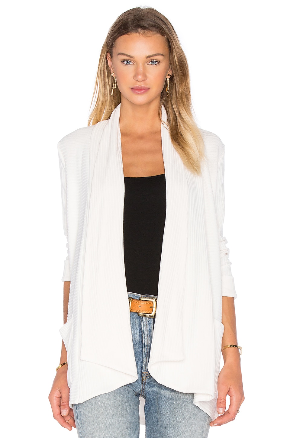 Splendid Cardigan Splendid Sylvie Rib Cardigan in Cream | REVOLVE