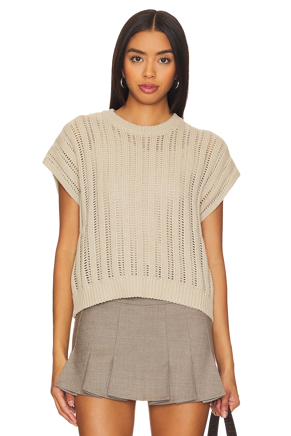 Splendid Camille Sweater Top in Oat Heather