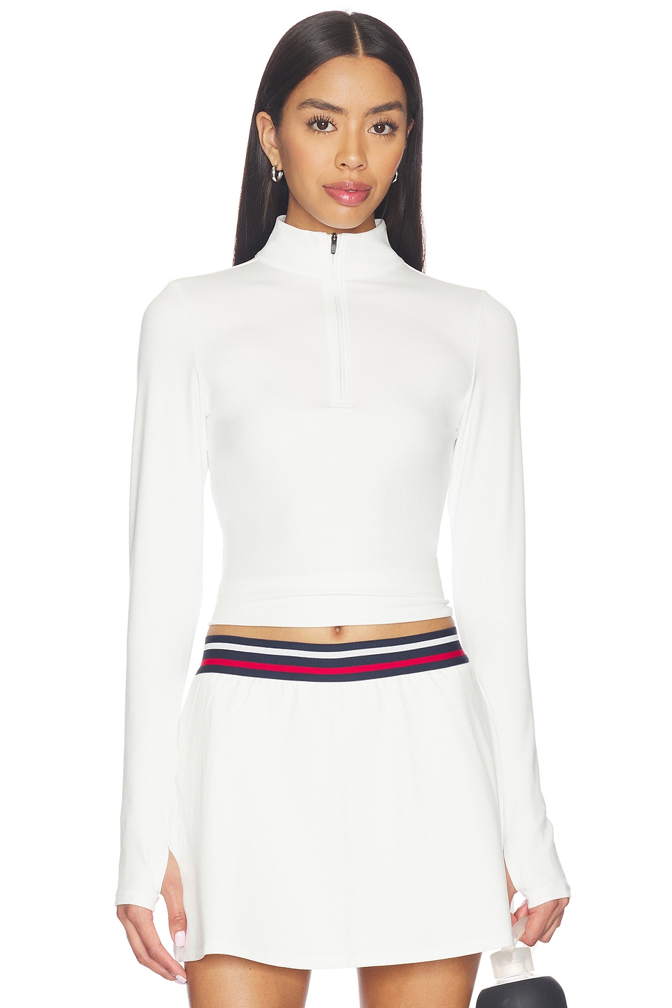 Stevie Active Rib Half Zip Waist Length Top - thumbnail 2