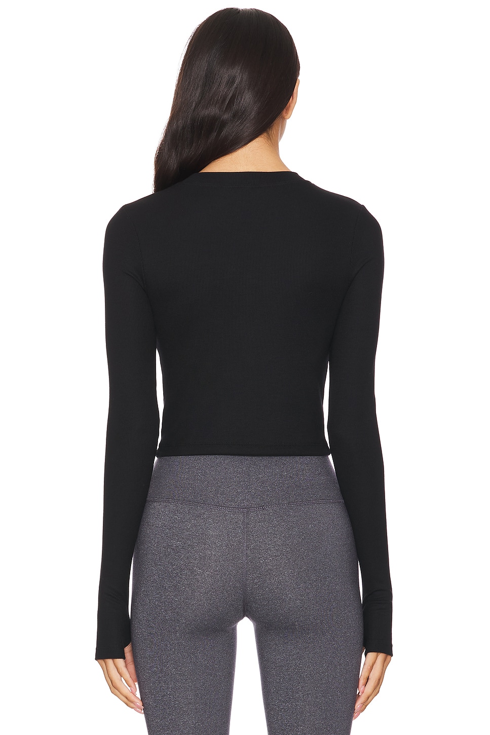 Splits59 Louise Rib Long Sleeve Crop Top thumbnail