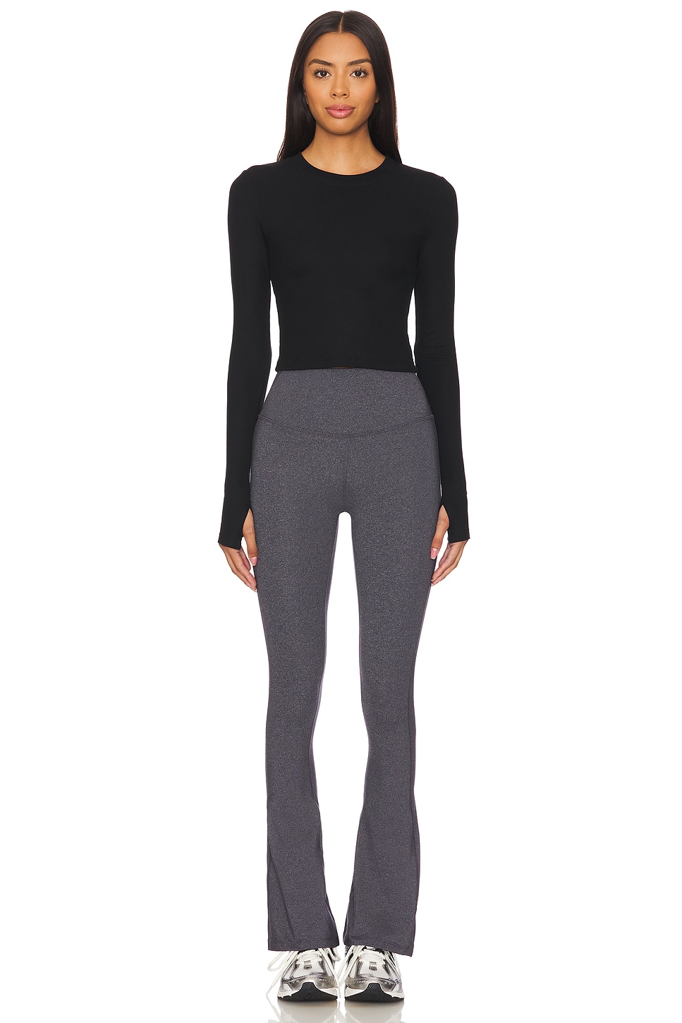 Splits59 Louise Rib Long Sleeve Crop Top thumbnail