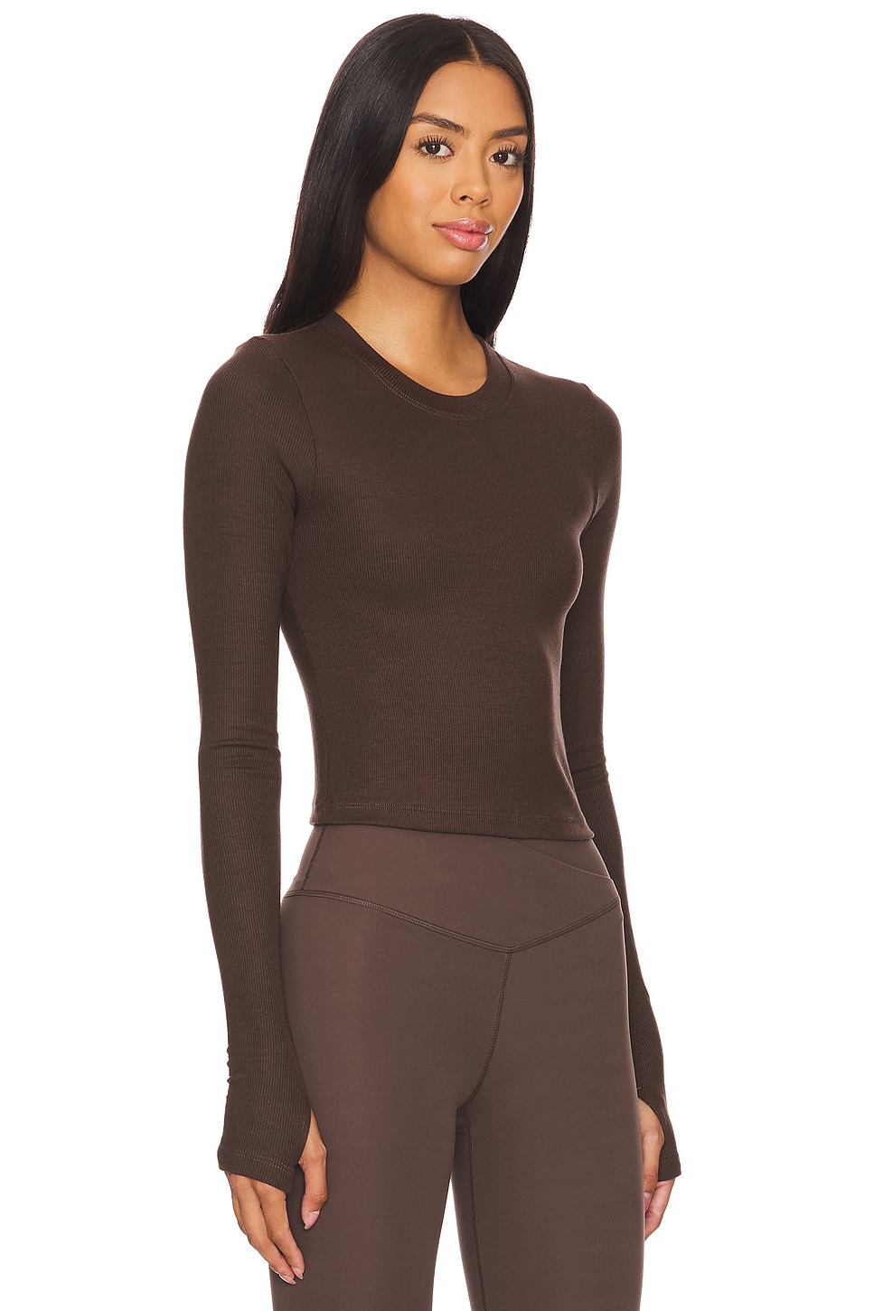 Splits59 Louise Rib Long Sleeve Crop Top thumbnail