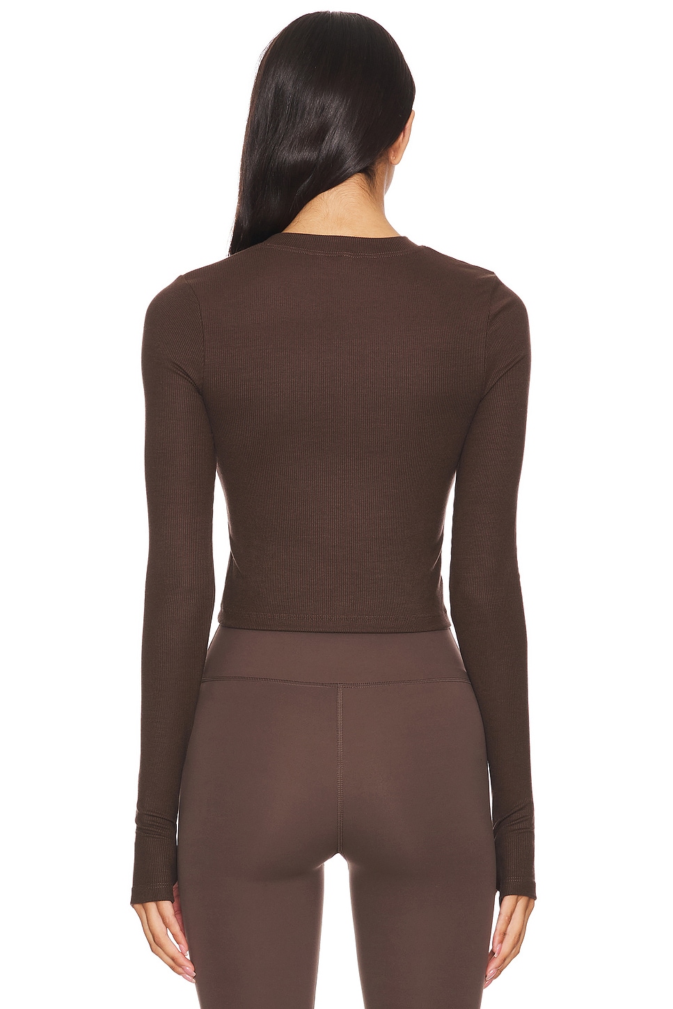 Splits59 Louise Rib Long Sleeve Crop Top thumbnail