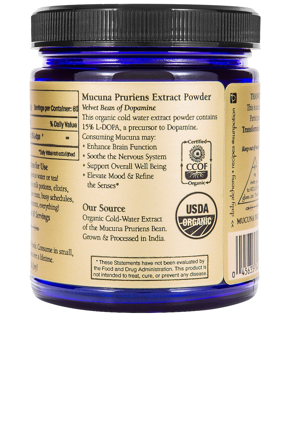 Organic Mucuna Pruriens The Dopamine Bean Powder - thumbnail 3