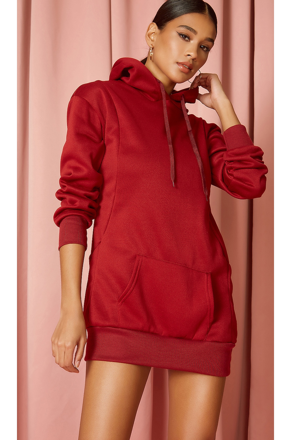 view 1 of 3 Hoodie Dress in Red