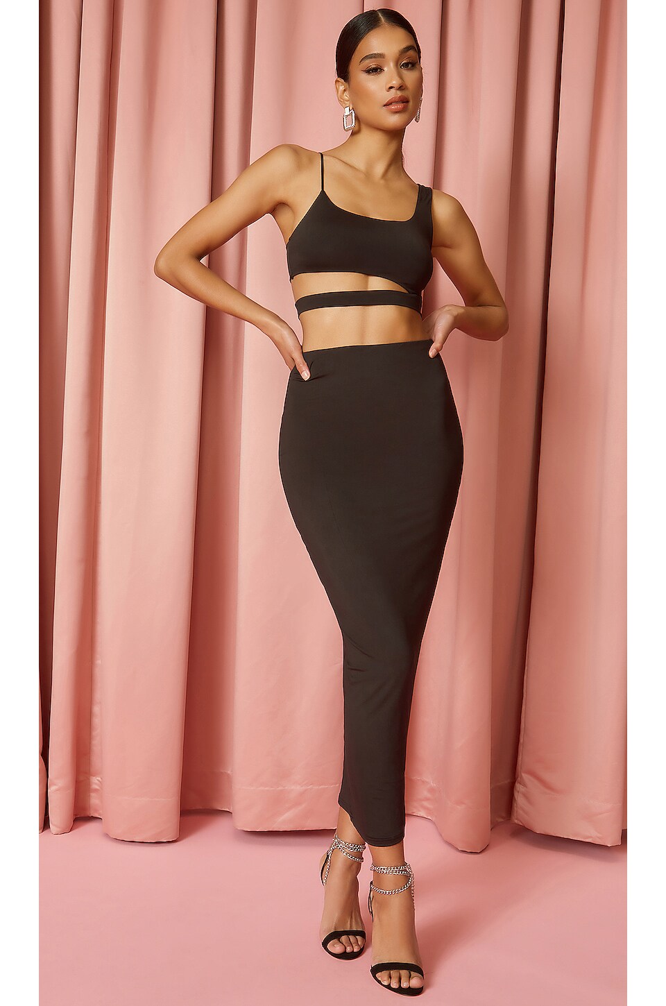 view 1 of 3 Strappy Bodycon Maxi in Black