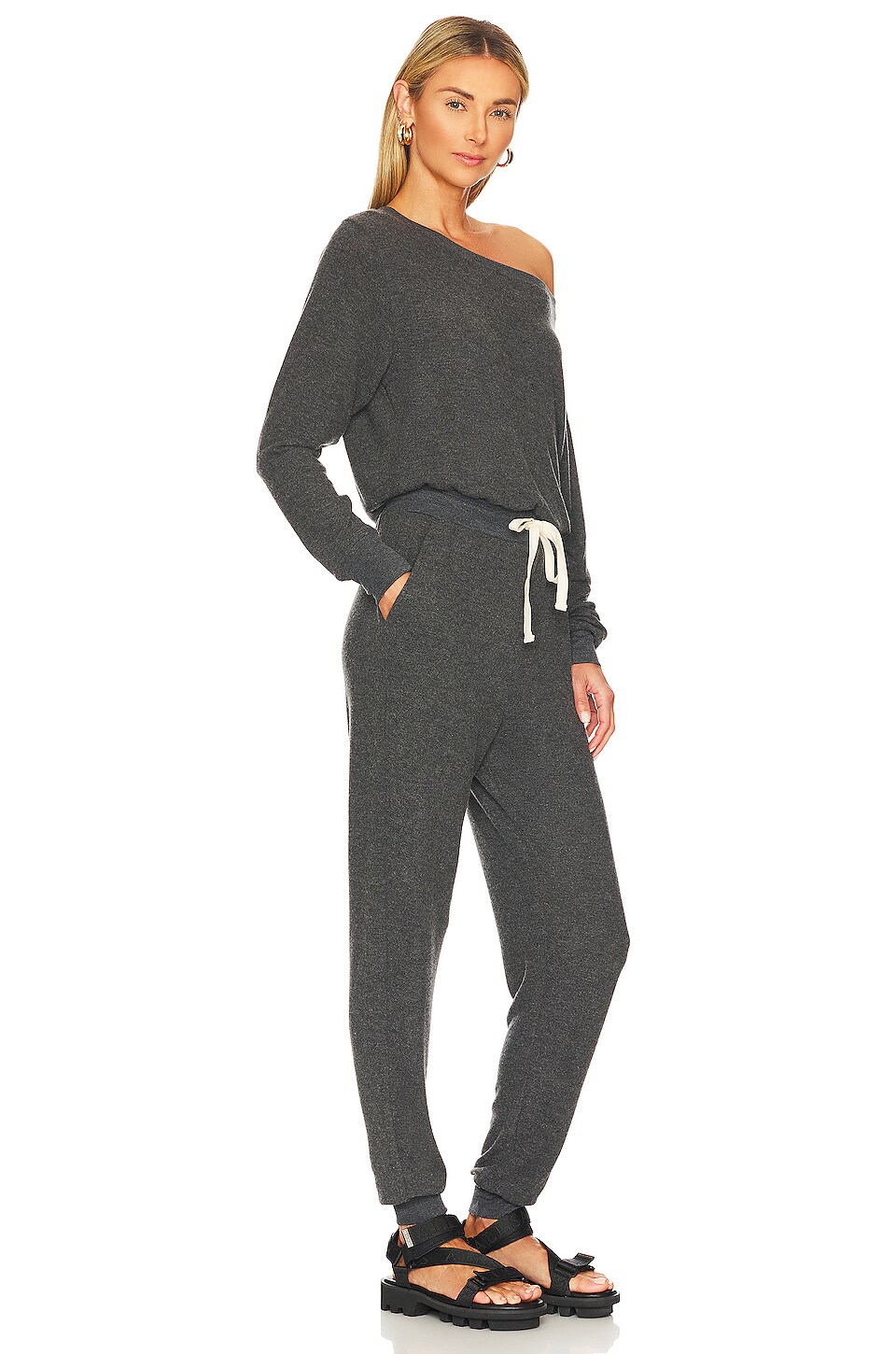 Spiritual Gangster Jumpsuit in Heather Vintage Black