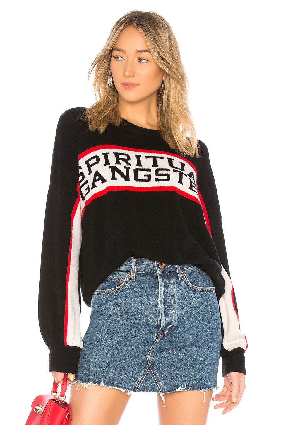spiritual gangster varsity sweatshirt