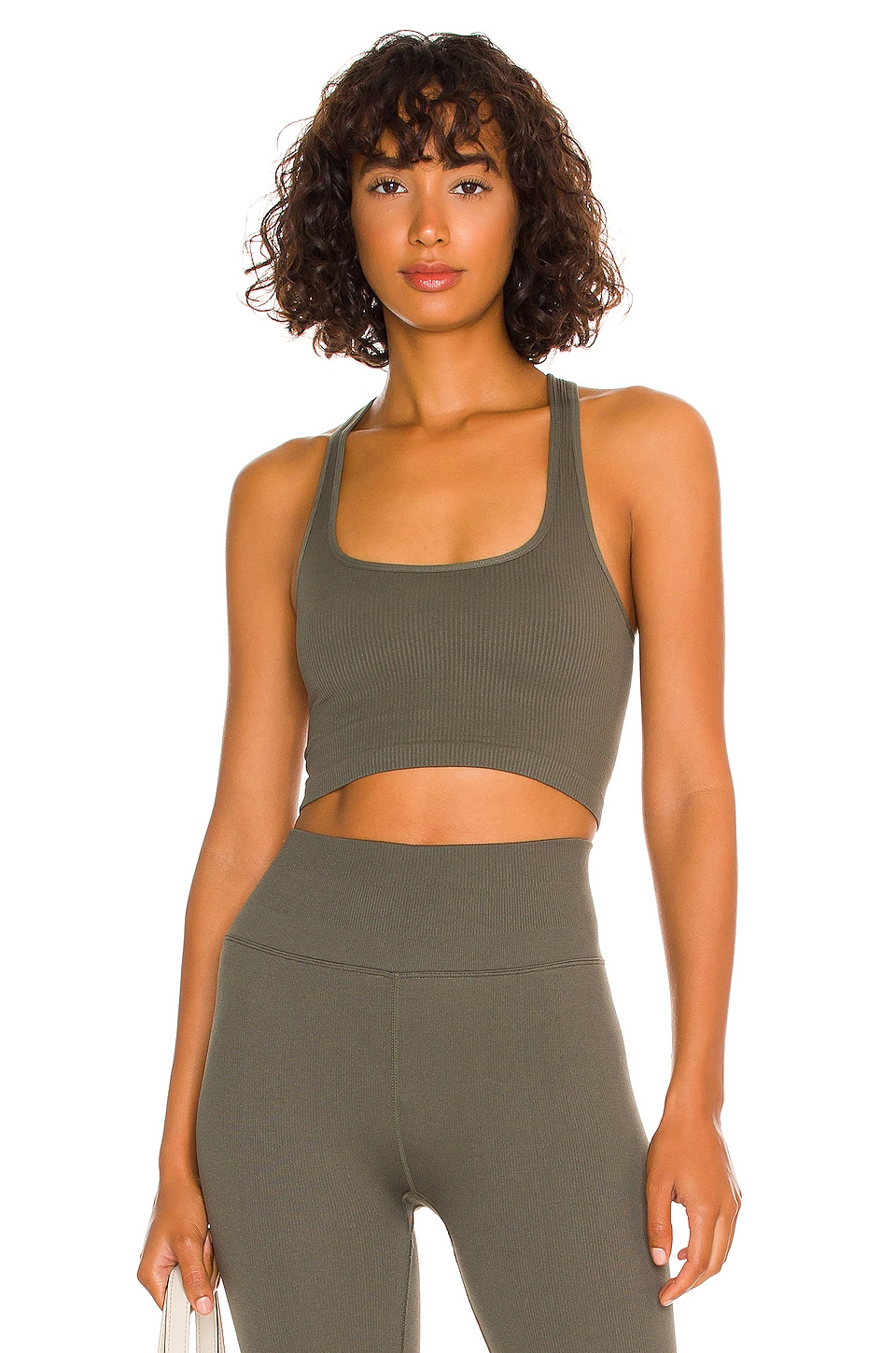 Spiritual Gangster Athena Crop Tank in Burnt Olive