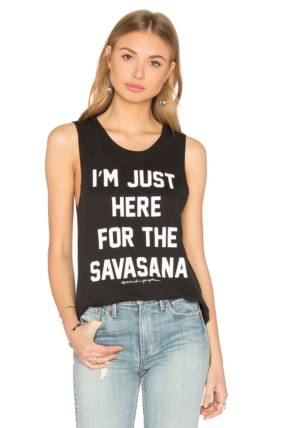 Spiritual Gangster Here For The Savasana Muscle Tank in Vintage Black ...