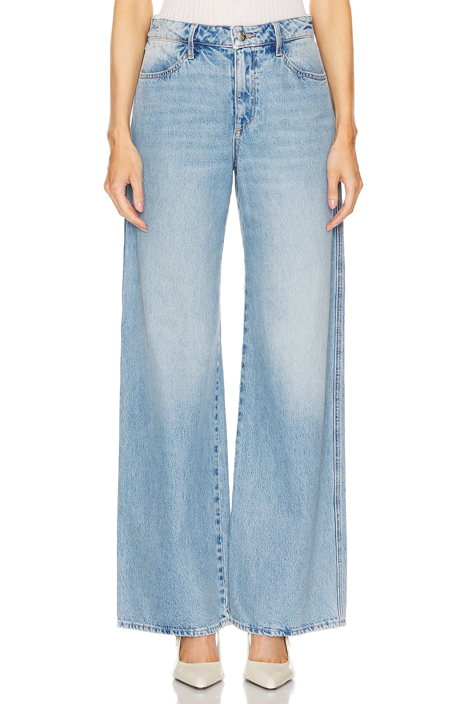 SPRWMN Mid Rise Wide Leg Jeans