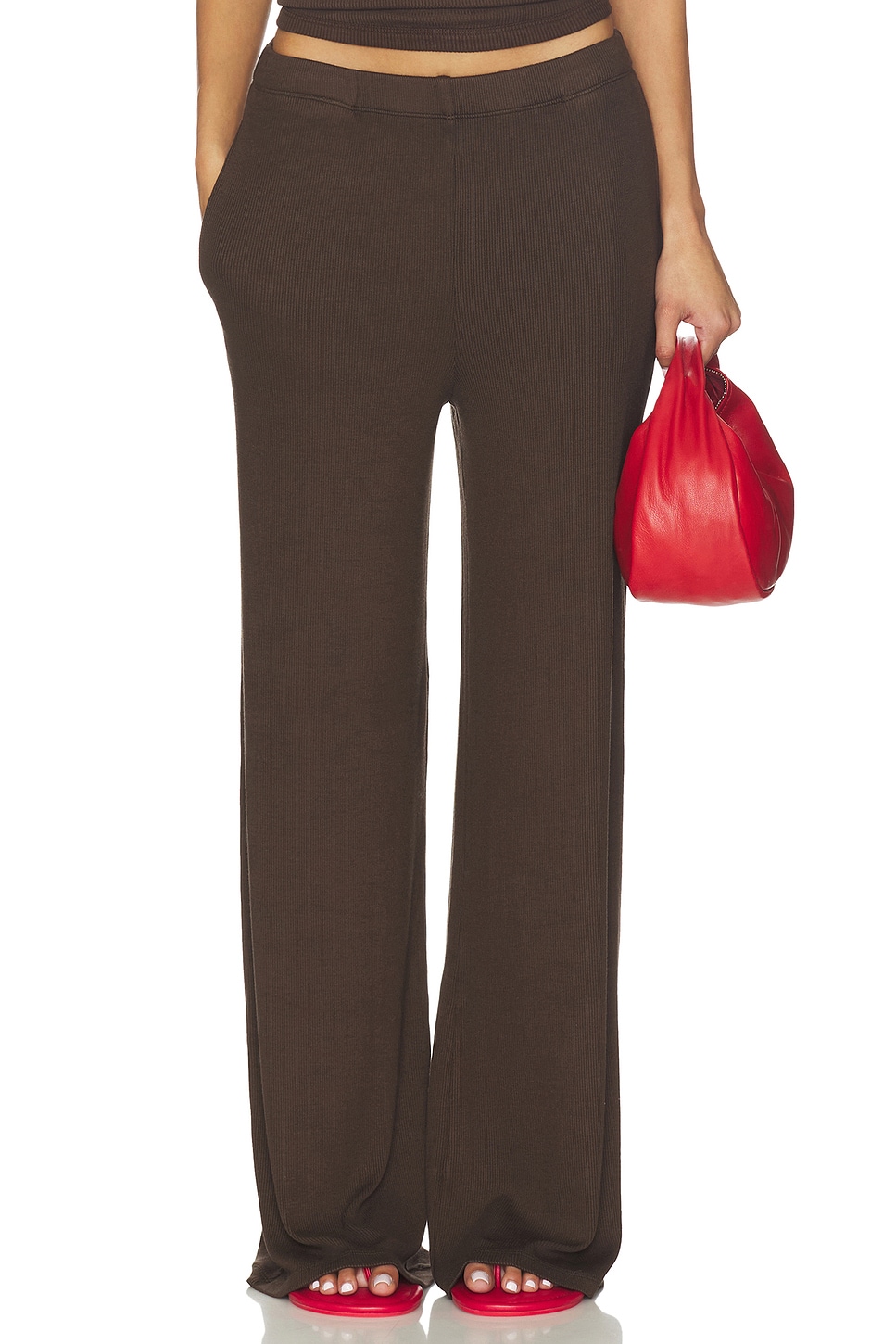Rib Wide Leg Pants