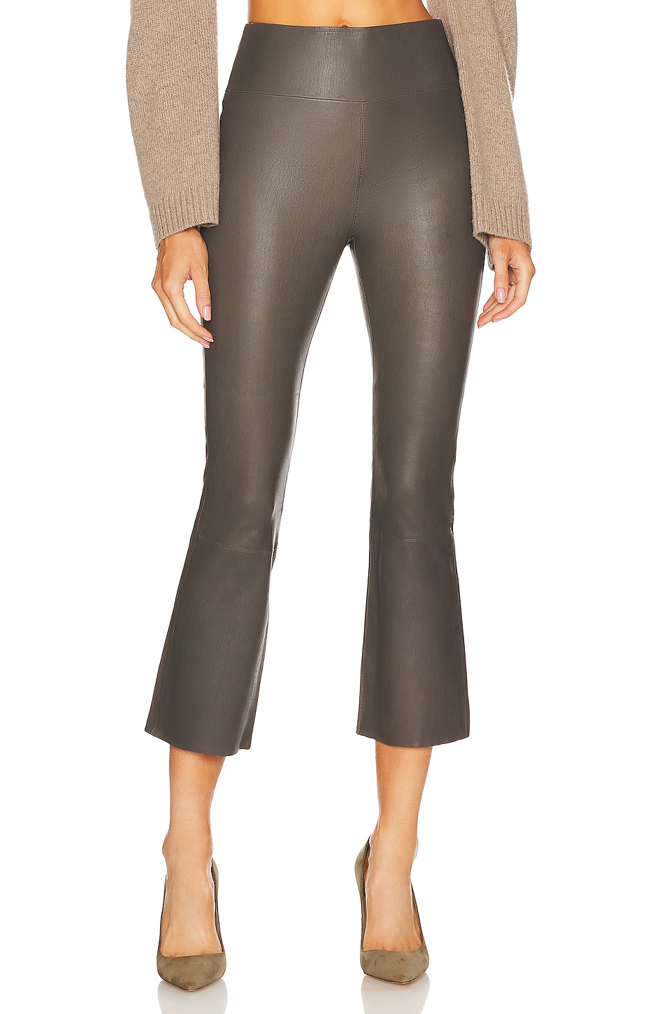 SPRWMN Crop Flare Legging in Iron | REVOLVE