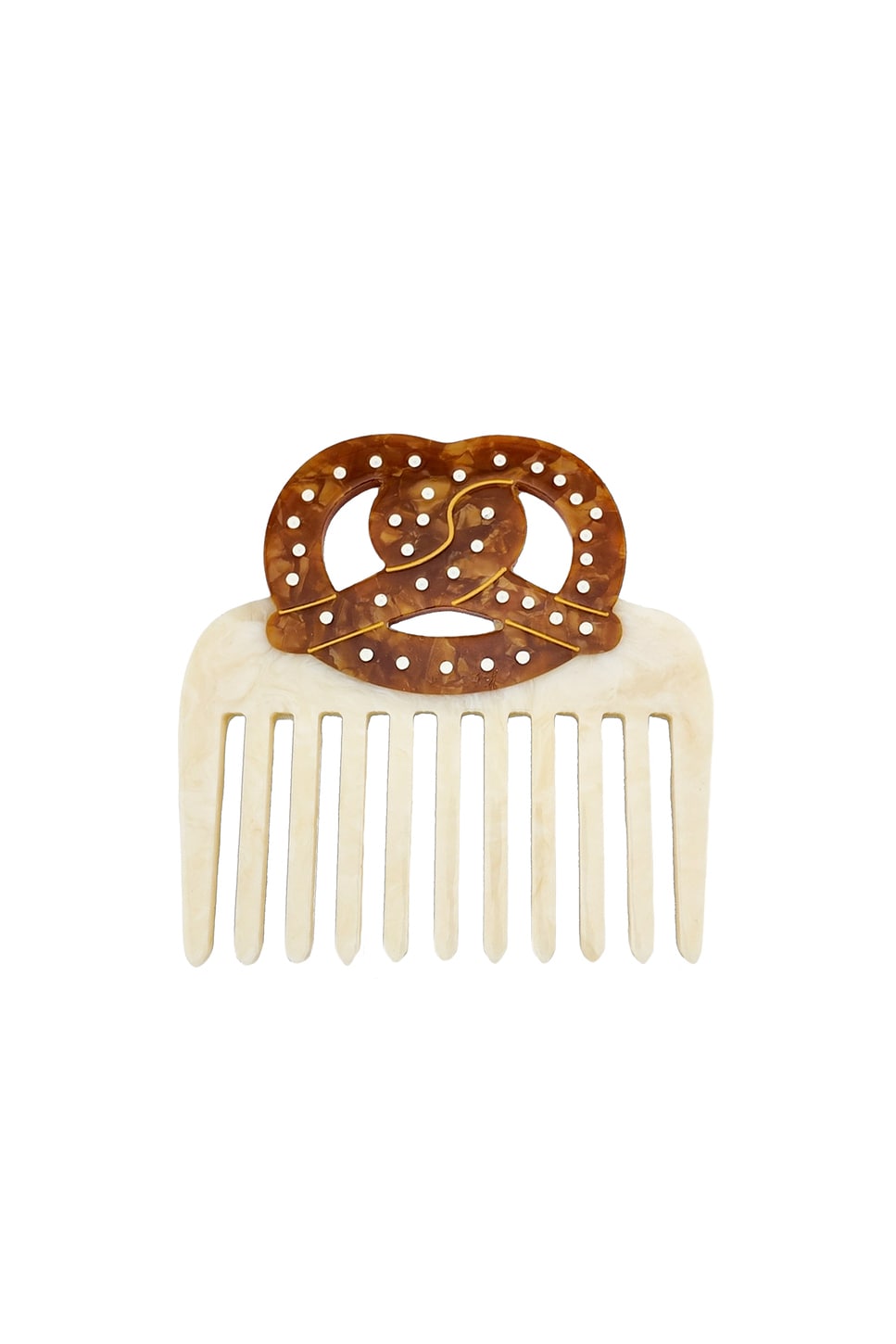 Hand-painted Pretzel Pocket Hair Comb - thumbnail 3