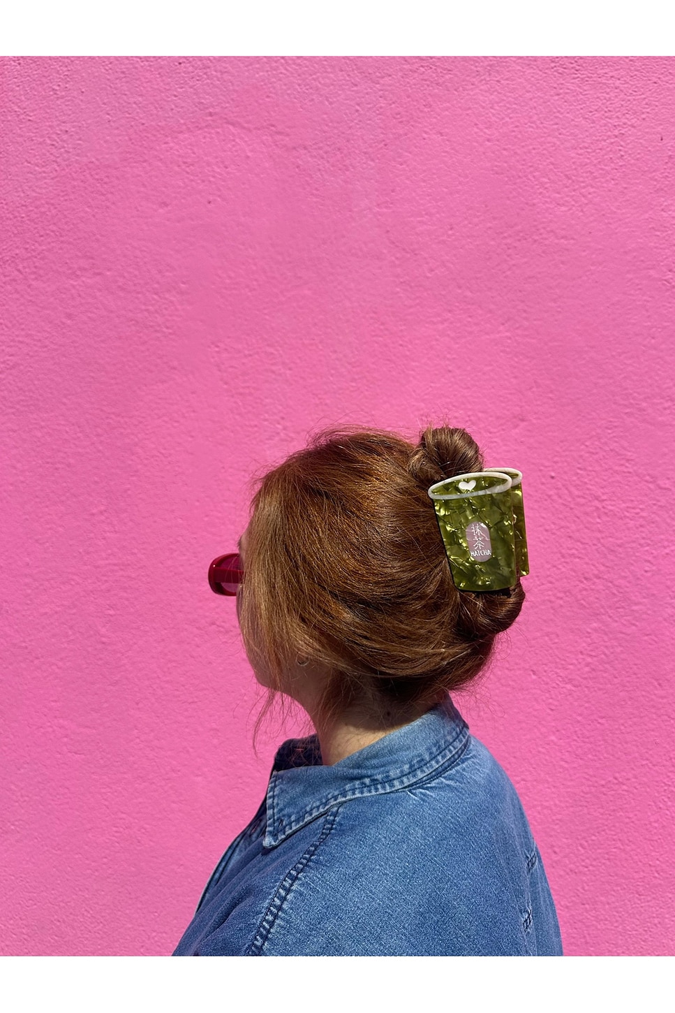 Hand-Painted Matcha Claw Hair Clip - thumbnail 3