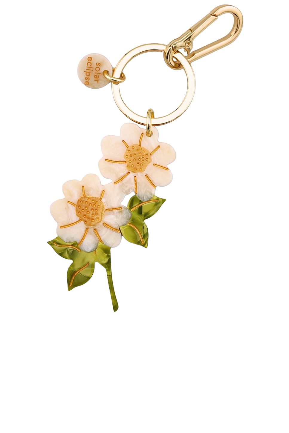 Hand-painted Vintage Daisy Stem Bag Charm & Keychain - thumbnail 2