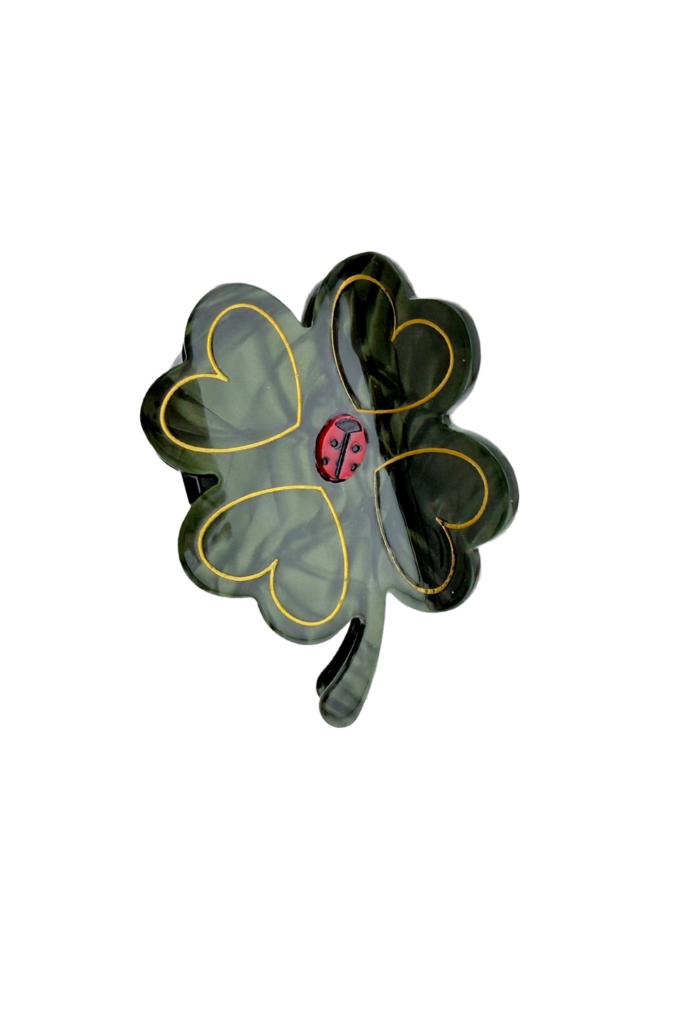 Hand-painted Clover Claw Hair Clip - thumbnail 2