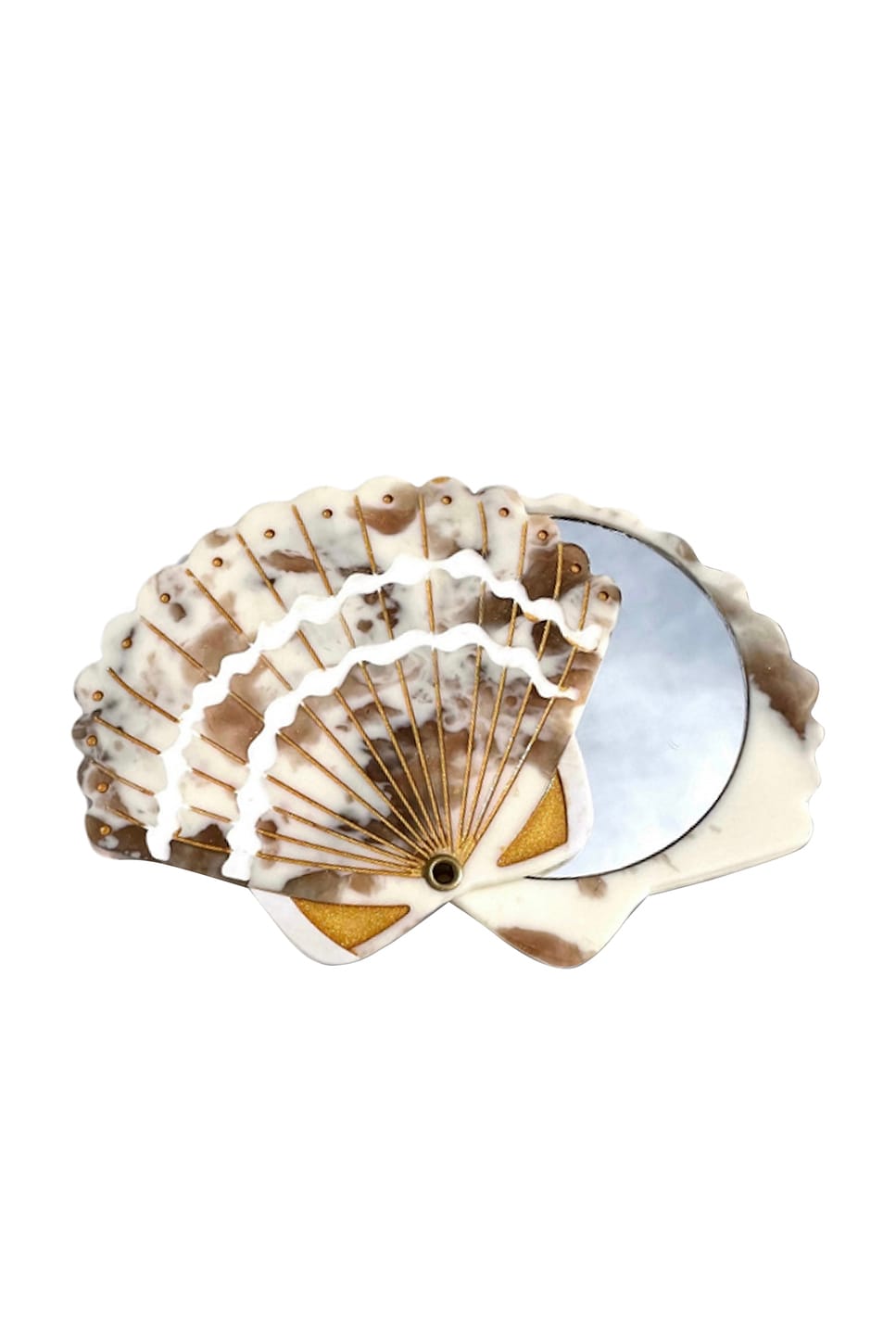Hand-painted Seashell Compact Mirror - thumbnail 2