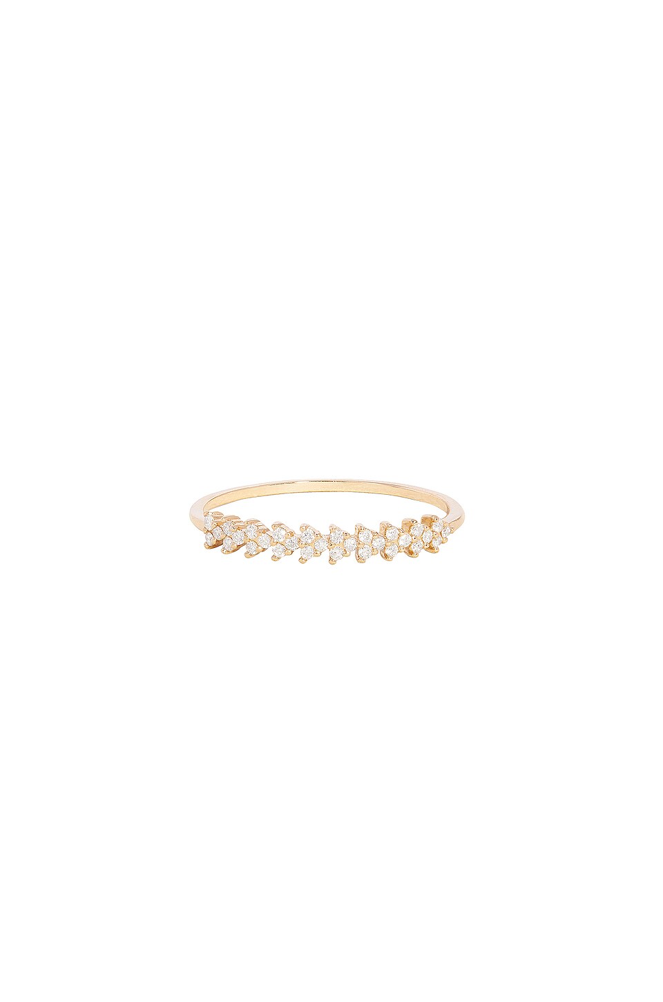 STONE AND STRAND Sunburst Ring in Yellow Gold & Diamond
