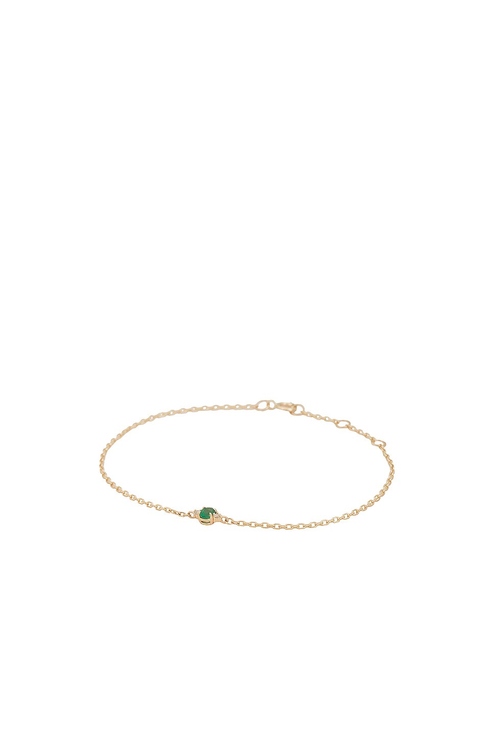 STONE AND STRAND Dainty Emerald Luxe Bracelet in 10k Yellow Gold