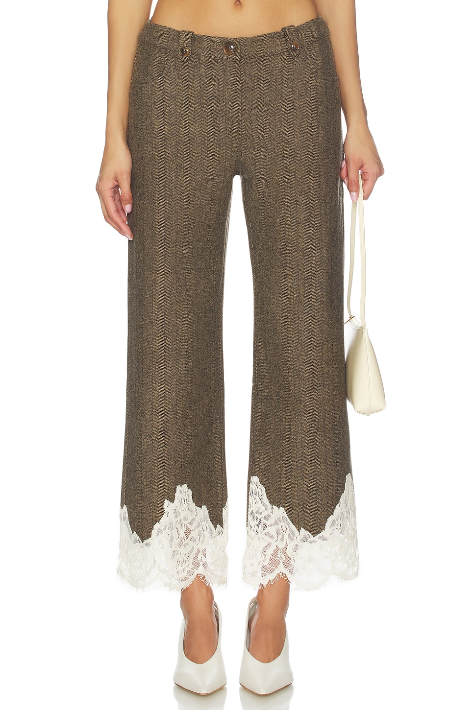 SIEDRES Vivienne Pant in Black & Beige | REVOLVE