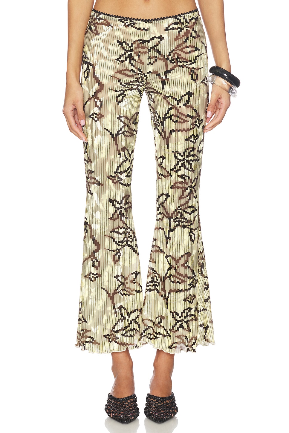 SIEDRES Jeslynn Pant in Ecru & Brown | REVOLVE