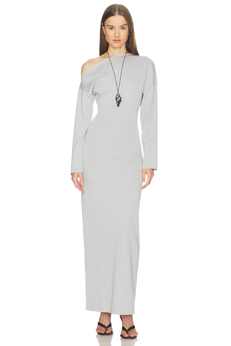 slim fit dress slacks Ripe Tobie Off Shoulder Knit Maternity Dress (Mocha)