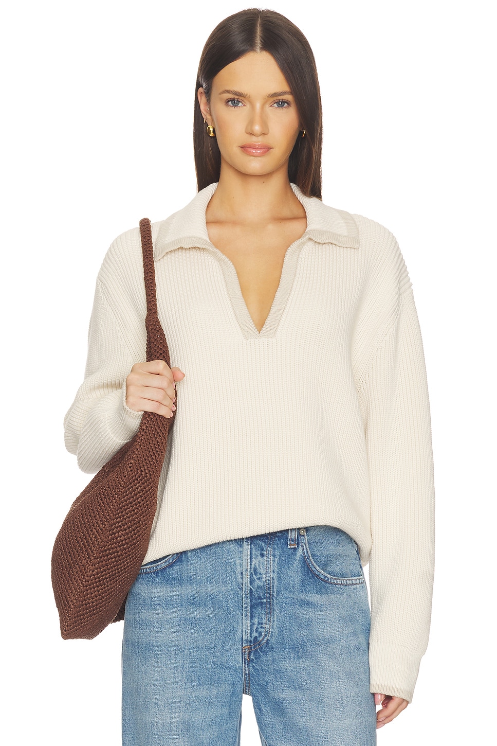 Dae Contrast Polo Sweater